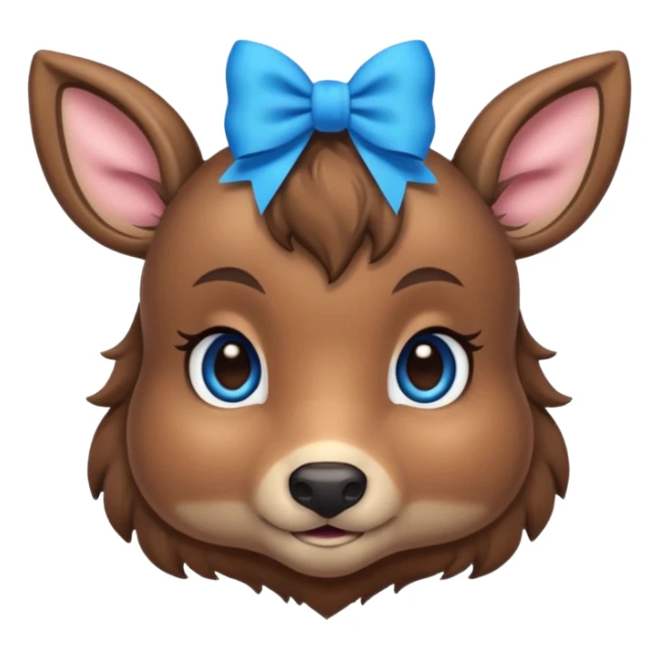 Deer with a blue bow and blue eyes sticker