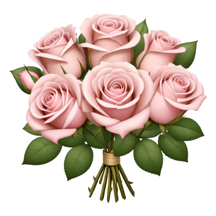 Light pink and khaki green rose bouquet with beautiful finish sticker