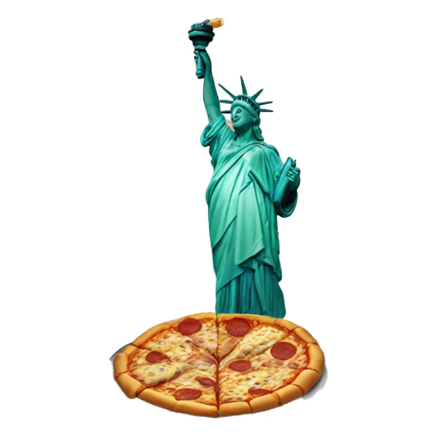 the statue of liberty is eating pizza sticker