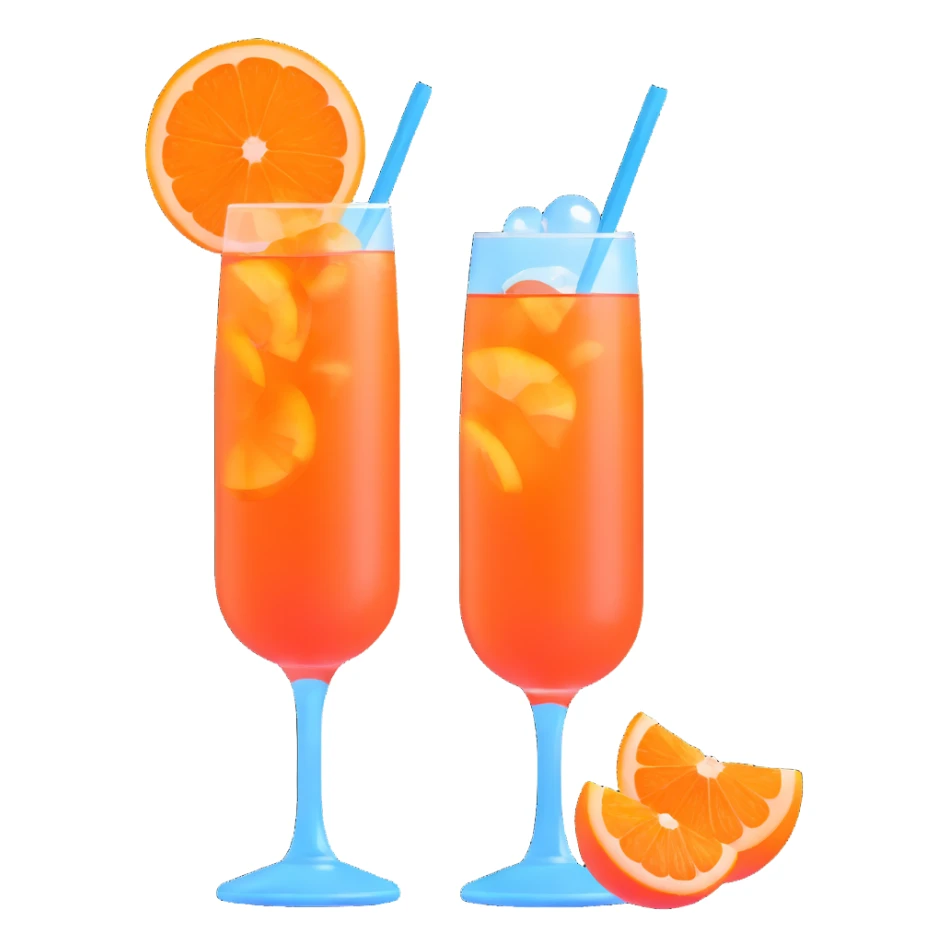 Aperol Spritz cocktail with ice and orange garnish sticker
