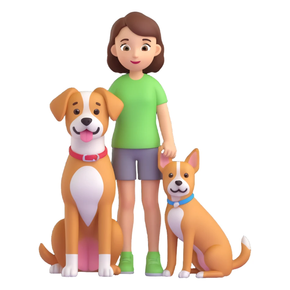 girl with single dog sticker