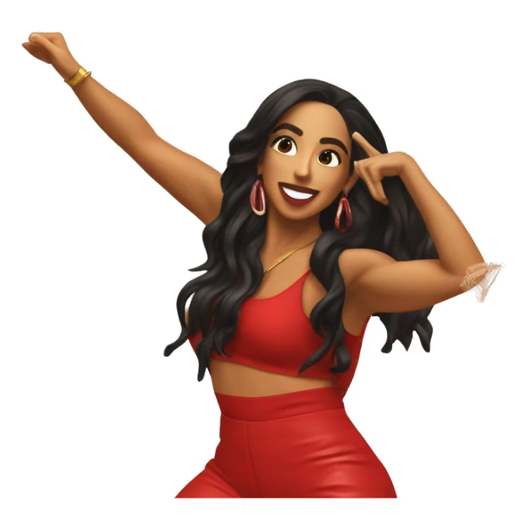 Anitta red cropped dancing to São Paulo  sticker