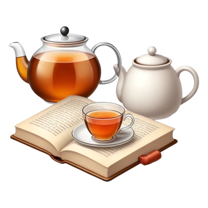 Pot of tea and a book sticker