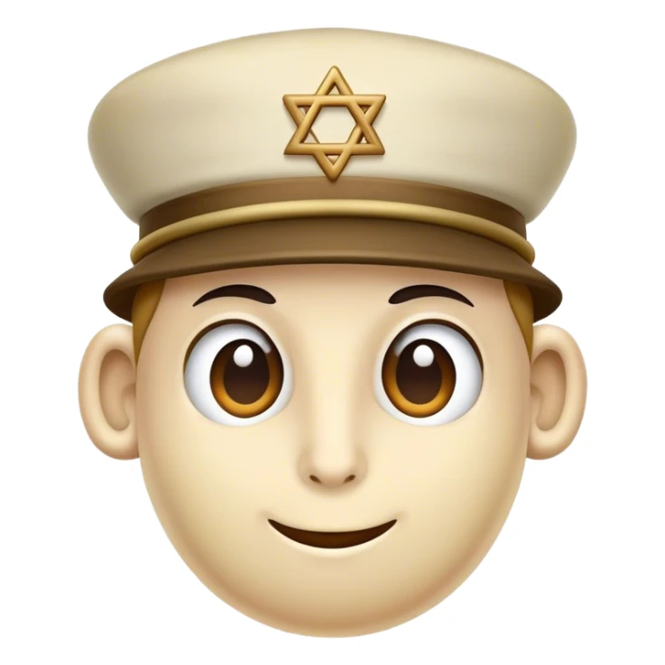 a cashew nut wearing a Jewish yamaka hat sticker