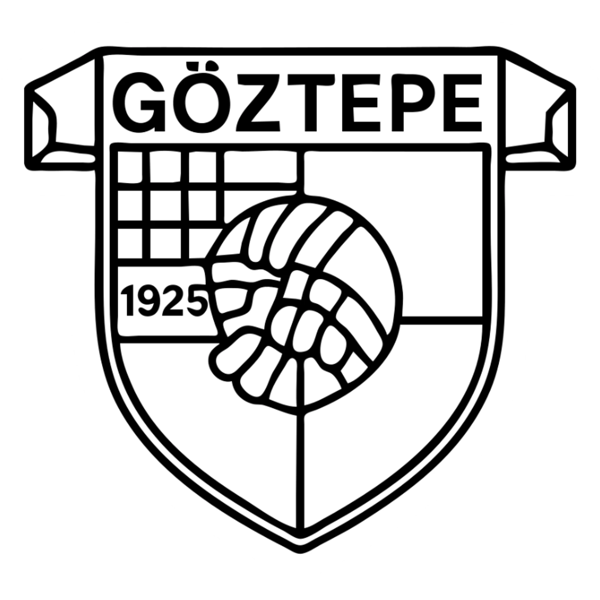 Göztepe, simple icon style, clean lines, minimal detail sticker