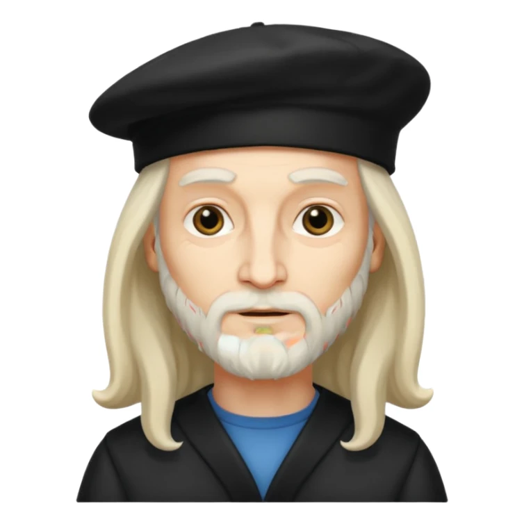 Leonardo da Vinci wear black berret hat sticker