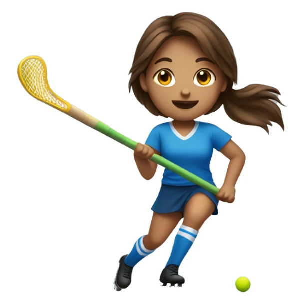 Brown hair girl playing field hockey sticker