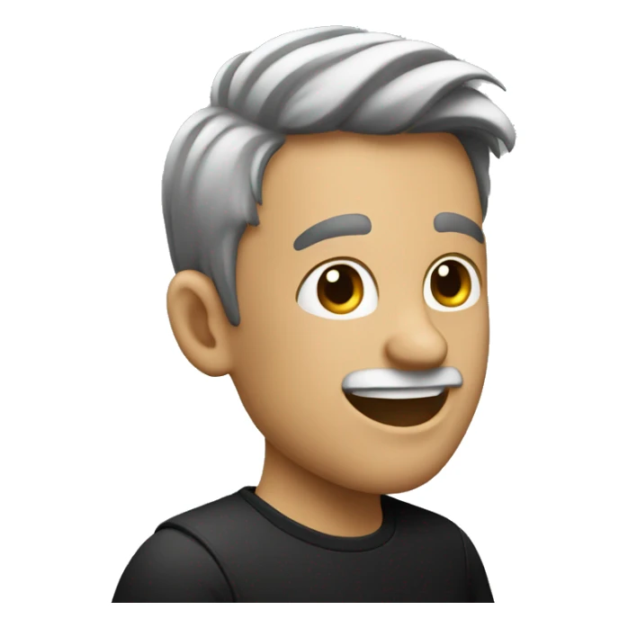 happy man in black shirt sticker