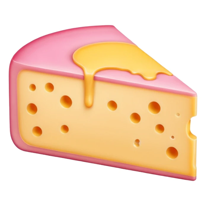 pink thin round slice of american cheese sticker