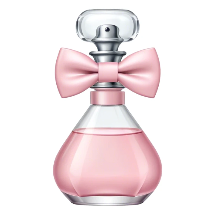 Pastel pink Perfume bottle with a white bow tie  sticker