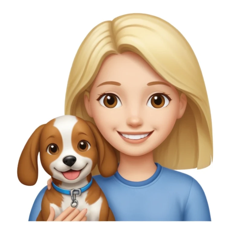 girl and her pet dog sticker