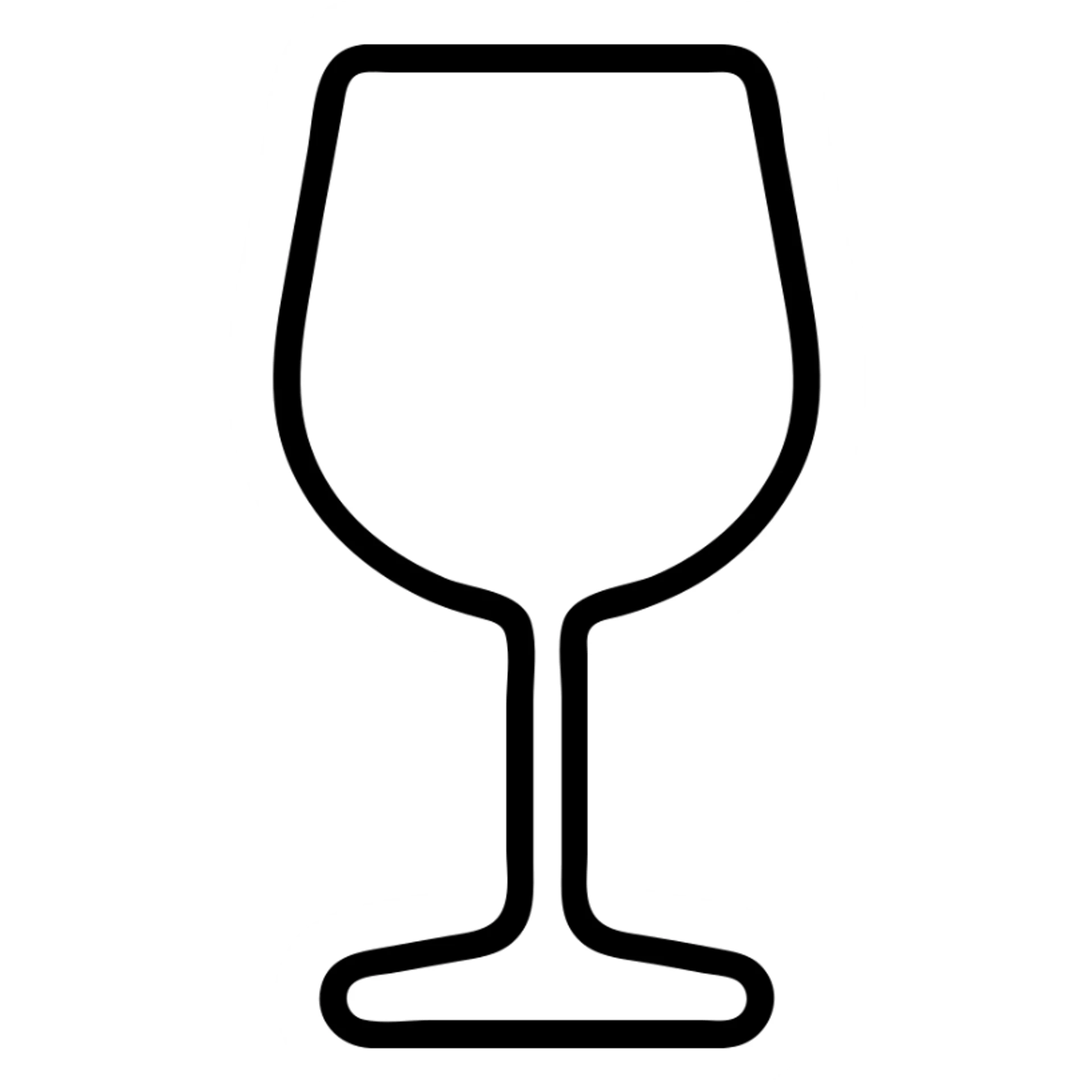 A simple wine glass, outline only sticker
