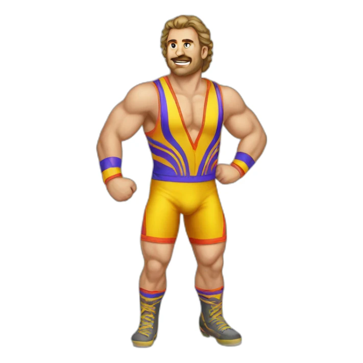 vintage colorful wrestling clothes for white men sticker