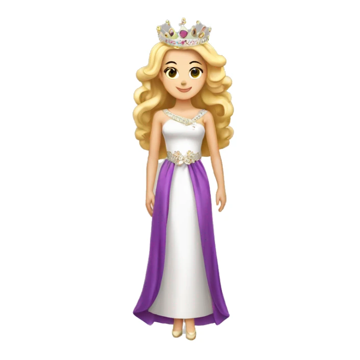 White girl Pageant queen with sash and crown on full body sticker