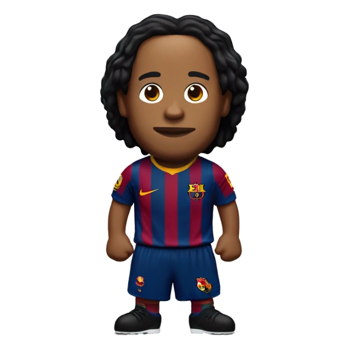 ronaldinho with the barcelona shirt, torso up sticker