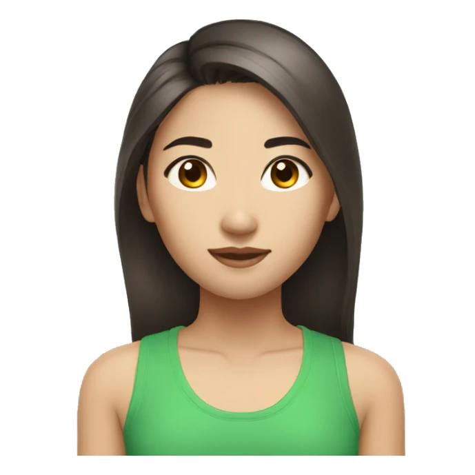 asian girl sporty brown eyes sticker