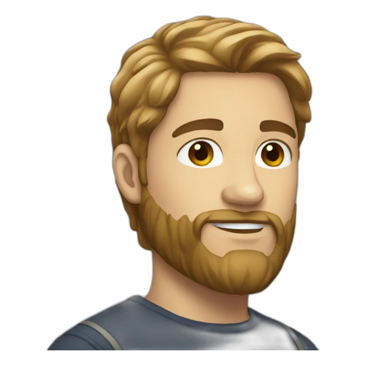 half long hair short beard light brown hair sticker