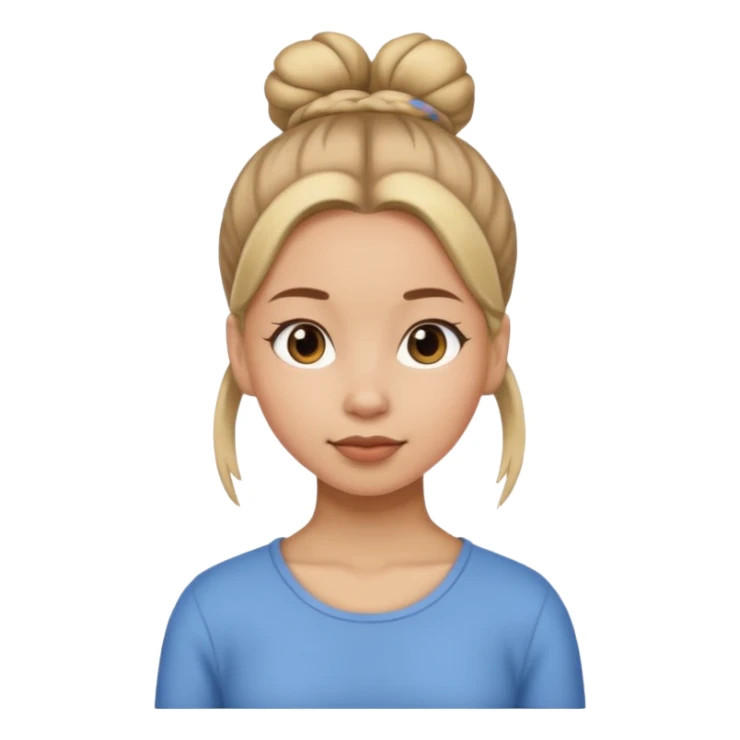 girl with hair in one bun sticker
