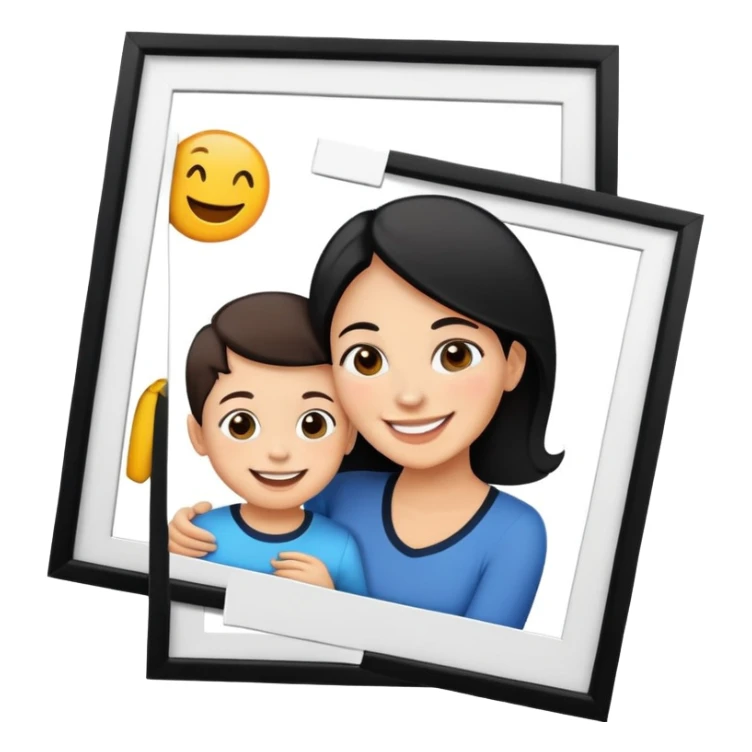 photo frame with mom and kid sticker