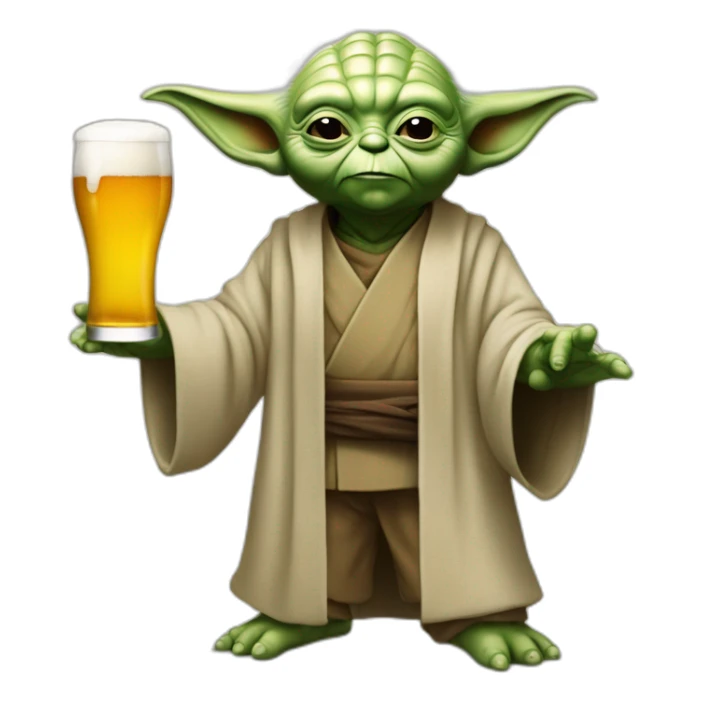 Maître yoda en train de boire une biere sticker