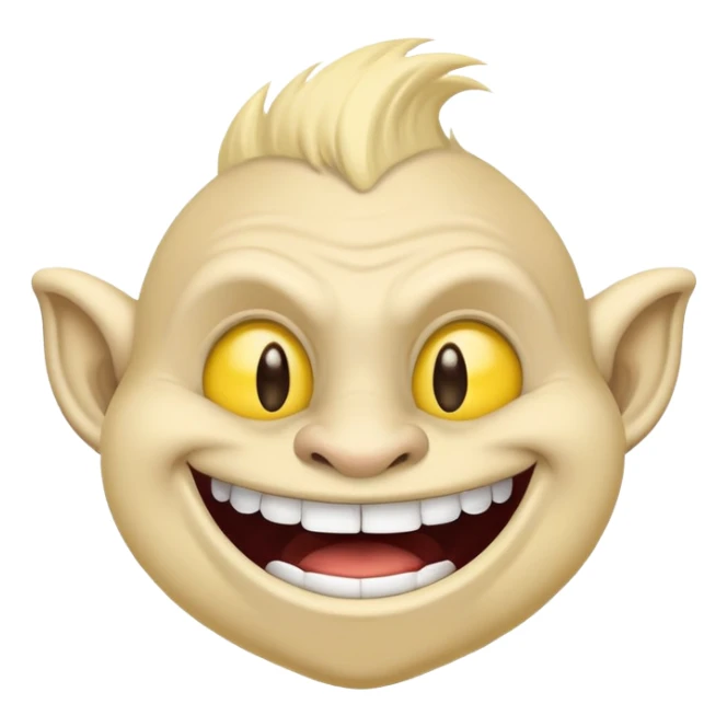 Internet meme troll face with a mischievous grin, typical YouTube thumbnail style sticker