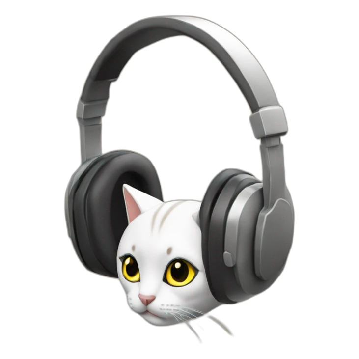 Casque de musique et serre tête d'oreilles de chat sticker