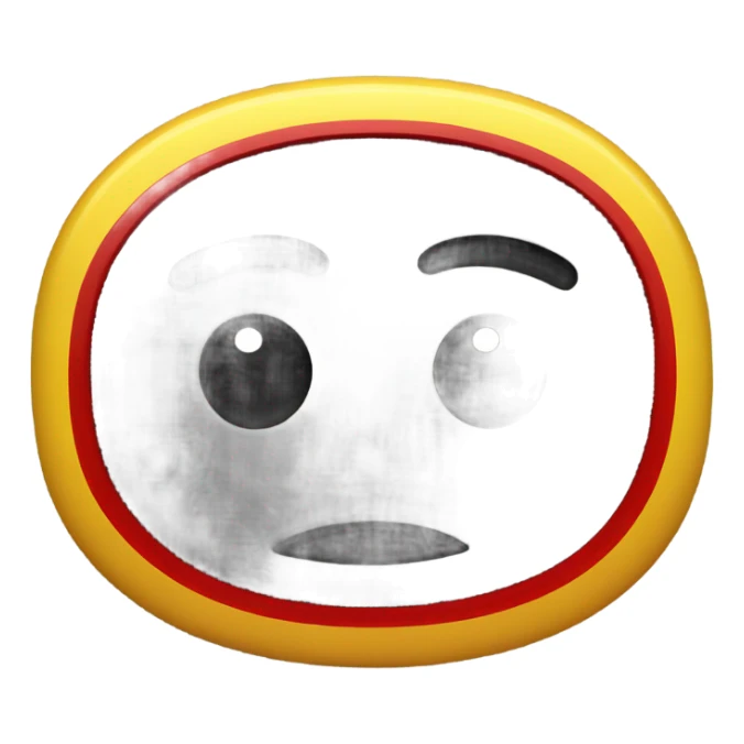 a black and red rectangle with a medium-sized yellow circle in the middle sticker