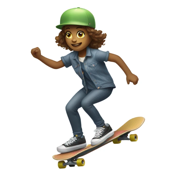 girl riding skateboard sticker