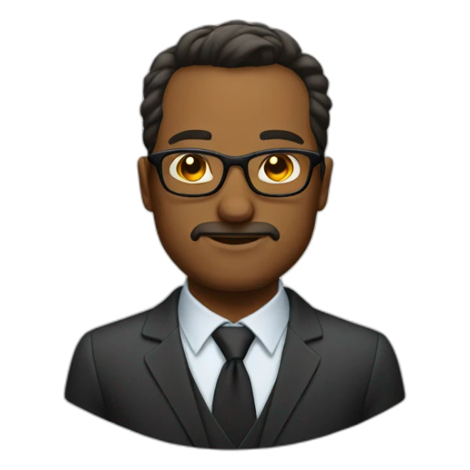 boss wearing glasses sticker