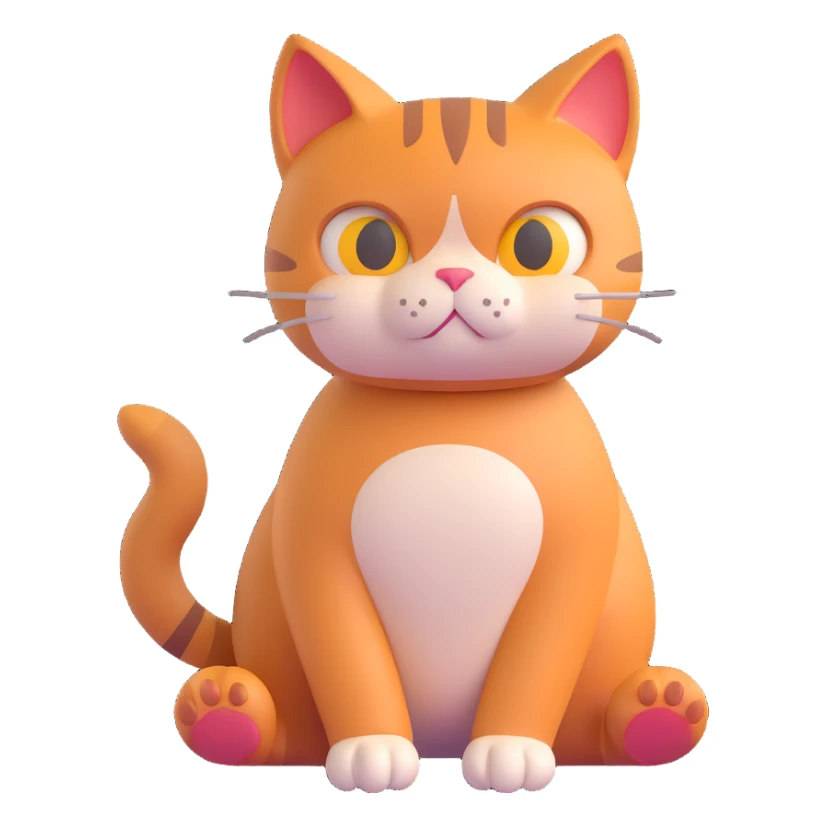 a frowning cat putting its paws together downward, looking very disappointed and sad, expressive face sticker