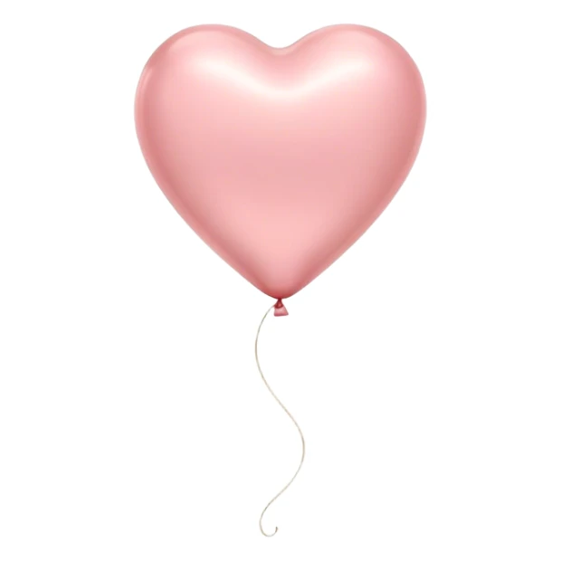 Cinematic tiny floating heart balloon, glossy and round, warm pink hues, slightly transparent with a soft glow, delicate string gently swaying, dreamy and adorable. sticker