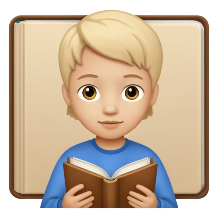 Ders çalışan çocuk elinde kitap oksun sticker