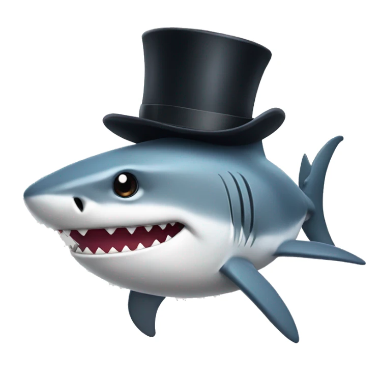 Shark with a top hat sticker