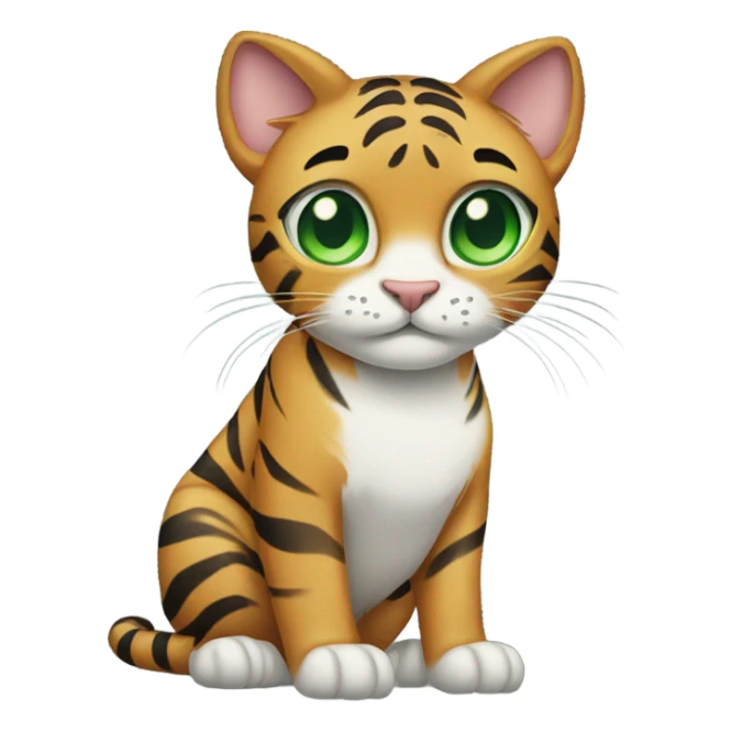 Tiger cat with green eyes sticker
