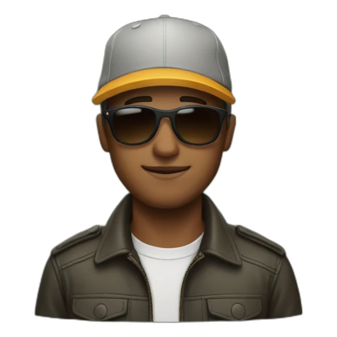 Man wearing cap and sunglasses sticker