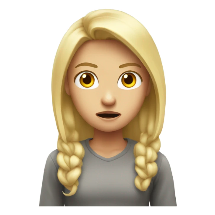 Angry blonde girl at boy sticker