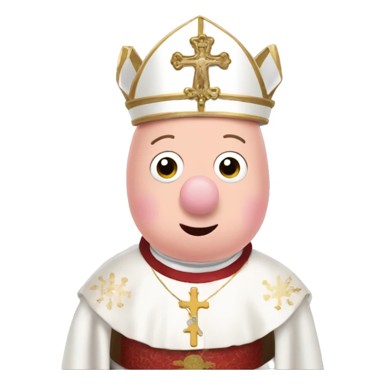 Peppa pig dressed as the pope peppa pig sticker