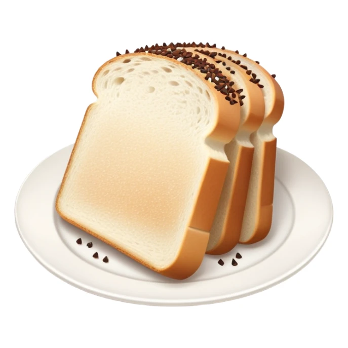 Slice of white bread on a white plate with chocolate sprinkles on top sticker