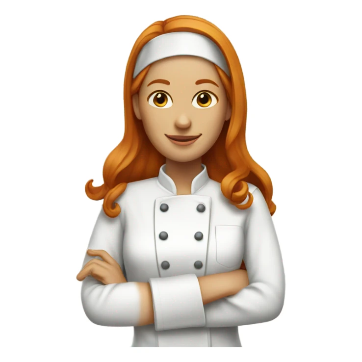 Female chef with long ginger hair sticker