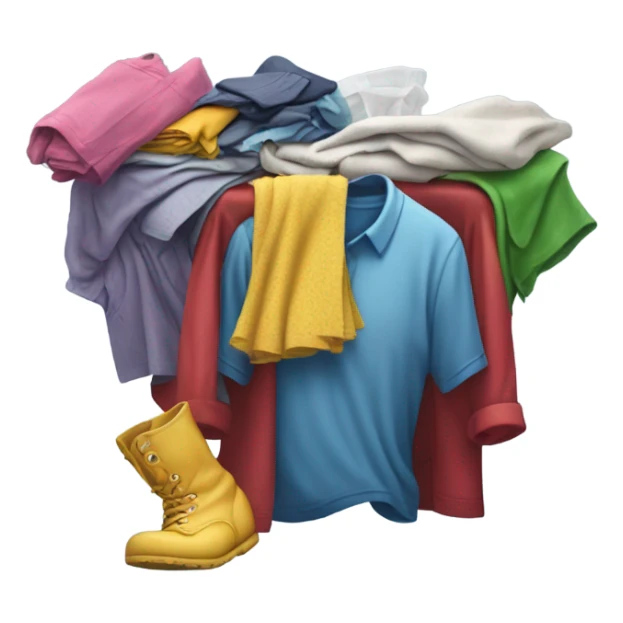 hand dropping shirt into pile of clothes sticker
