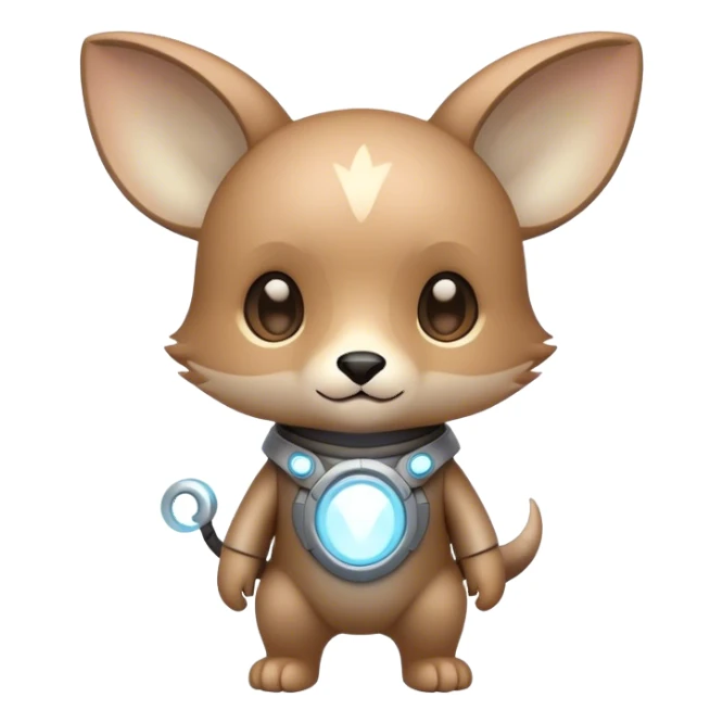 cute kawaii cool edgy futuristic ethereal  Digimon-Fakemon-animal full body sticker