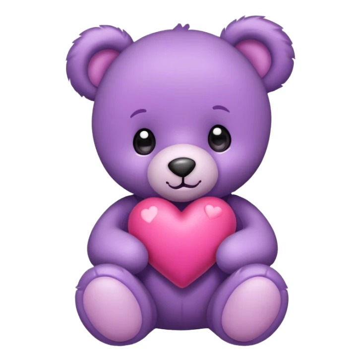 baby purple cute teddy bear sending hearts and love sticker