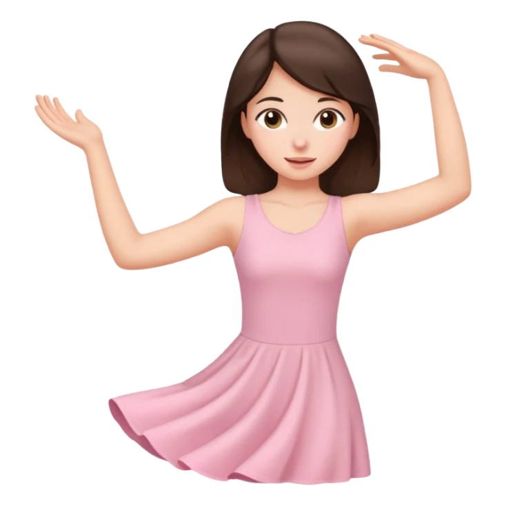 brunette girl in light pink stretching sticker