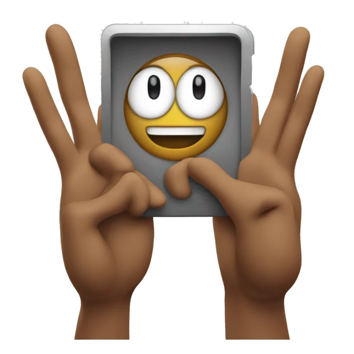 emoji going to take a picture shows square with hands sticker