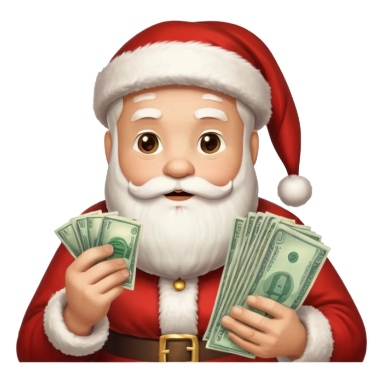 santa with money and instgarm logo sticker