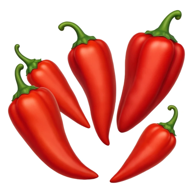 5 red pepper emojis that increase numbers from 1 to 5 with 1 being the lowest and 5 being the greatest sticker