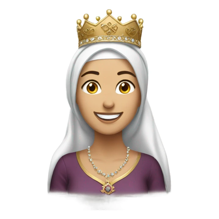 a Turkish woman with a crown on her head, but a married Muslim woman with a smiling face sticker