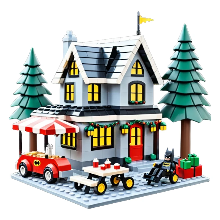  Ultra hotrod cute Lego Haunted Batman dream house Caravan with picnic table and folding chairs at Christmas  sticker