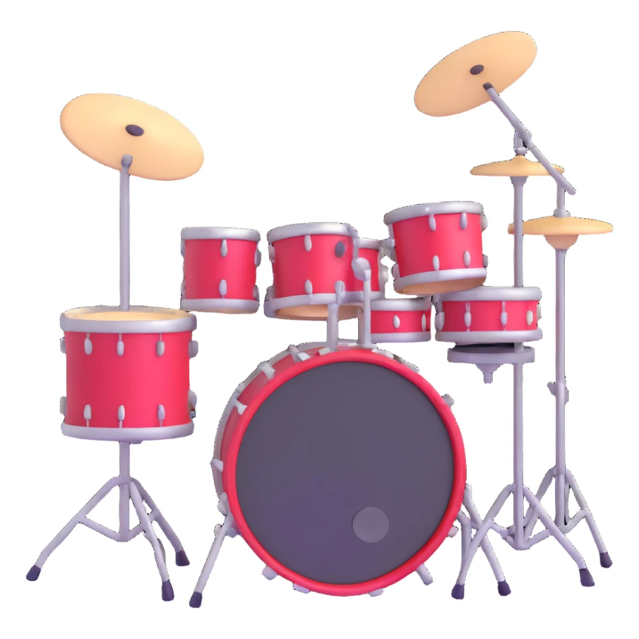 drum set with dynamic lighting sticker