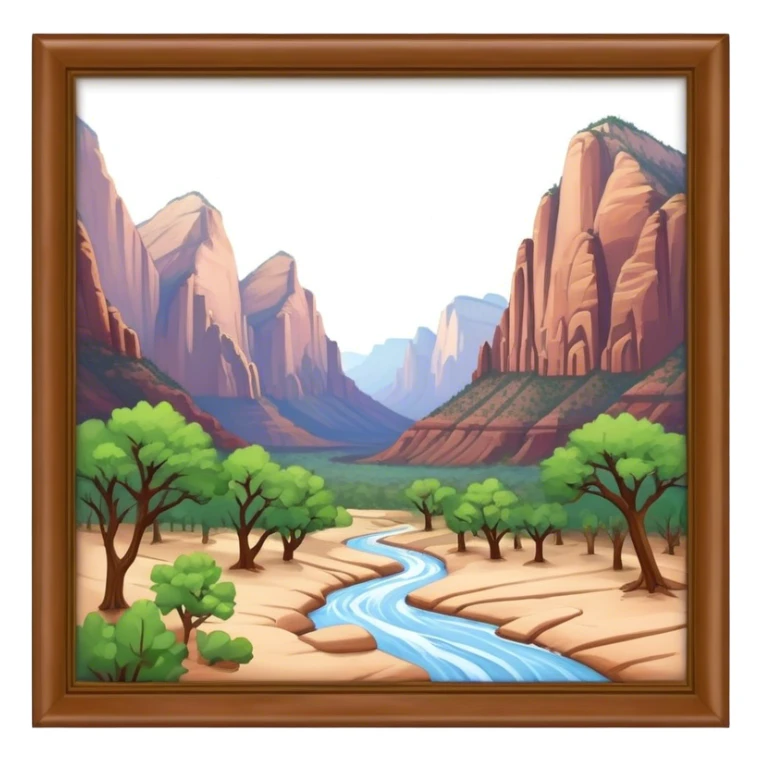 isometric exterior view of zion national park sticker